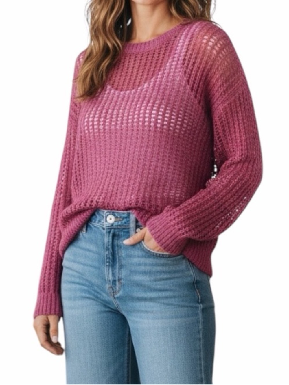 **NWT** Free People Alpaca/Wool Blend Open-Knit Sweater